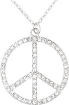 Hippie Flower Power Sixties bijoux signe de paix collier strass
