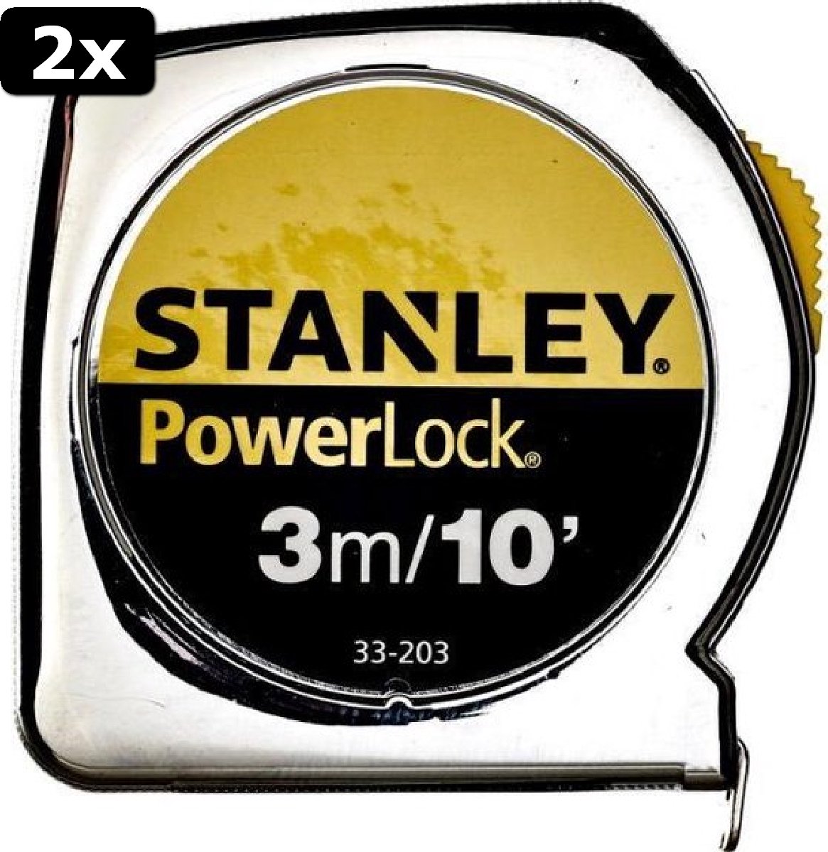 Stanley Powerlock 0-33-218 - Metro A Nastro 3m X 12,7mm, Cassa In Metallo, Rivestimento Mylar - 2