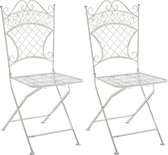 CLP Adelar Set van 2 Klapstoelen - Vouwstoel - Buiten - antiek/wit