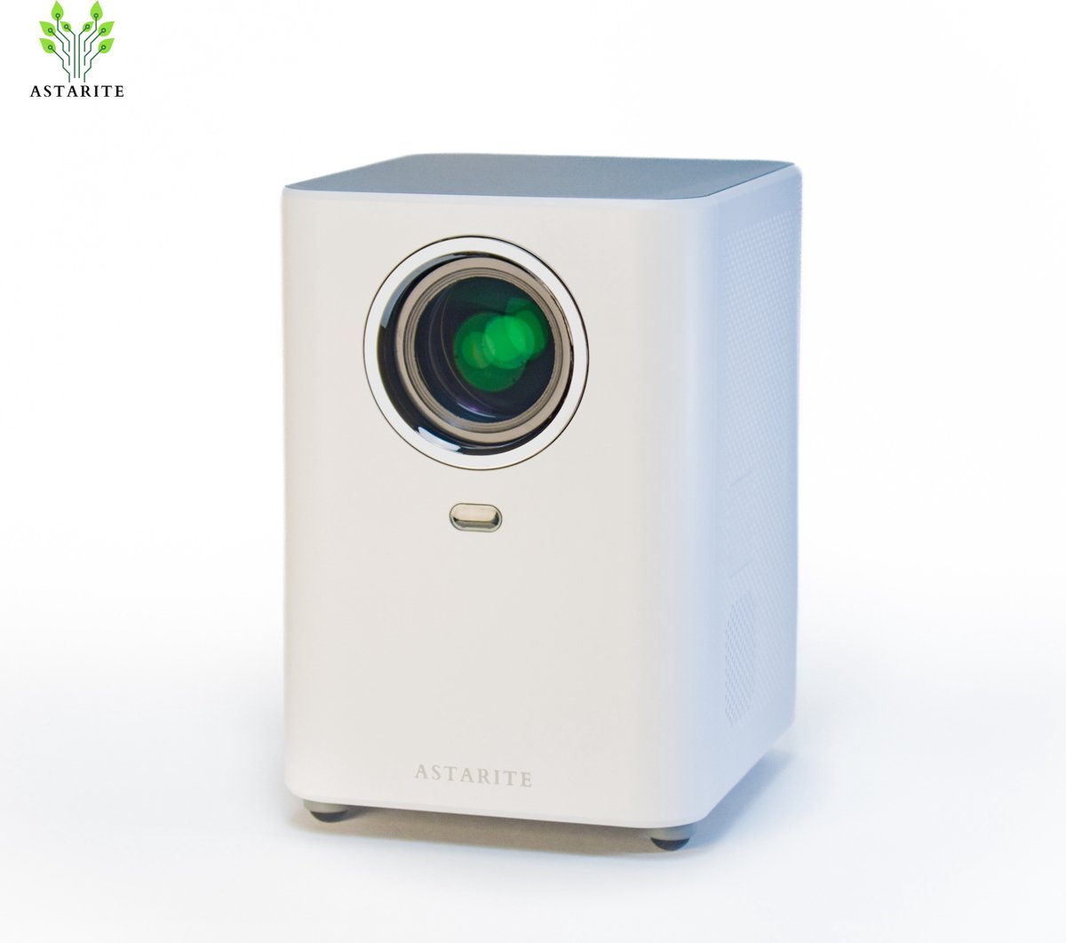 Astarite® Alpha Smart Beamer - Smart Projector - 450 ANSI - 6500 lumen - Full HD 1080P - Android TV 9.0 - WiFi - 10W High-Fidelity speakers - Keystone correctie - Haarscherp beeld - Wit