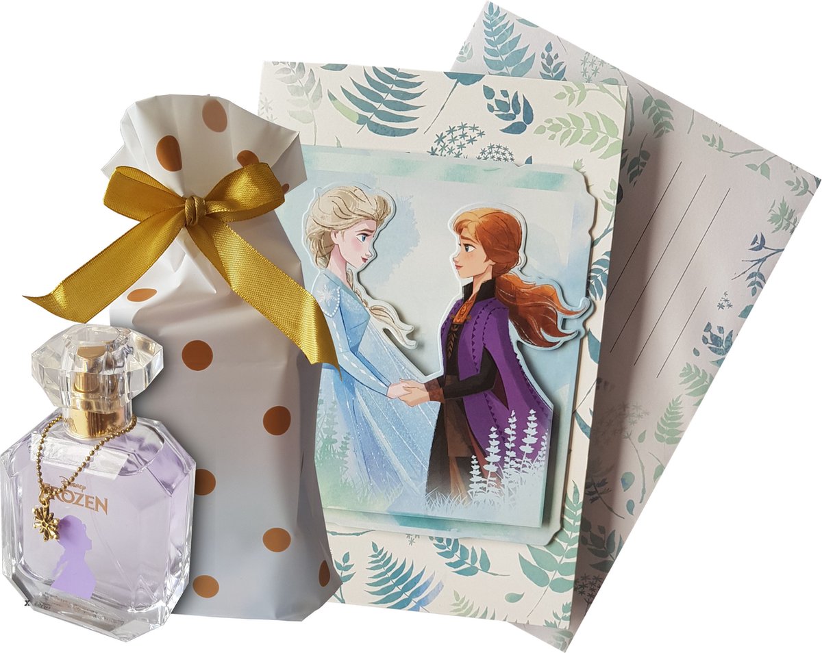 Disney Frozen - parfum - eau de toilette - 50ml - Elsa - Anna - geschenkset - met luxe geschenkverpakking - wenskaart met envelop