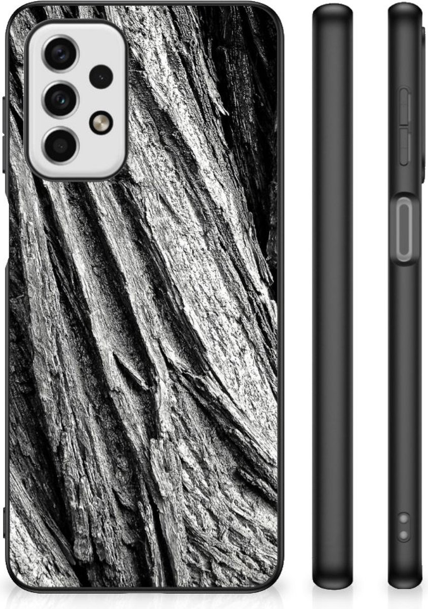 Houten Print Telefoonhoesje Samsung Galaxy A23 Boomschors Grijs