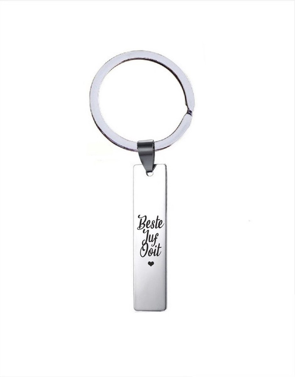 Sleutelhanger RVS - Beste Juf Ooit