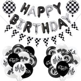 Daily Essentialz - Ballons de décoration Formule 1 - Anniversaire de voitures - Max Verstappen - Red Bull Racing - Guirlande Happy Birthday - Décoration de fête - Anniversaire de course - 24 pièces