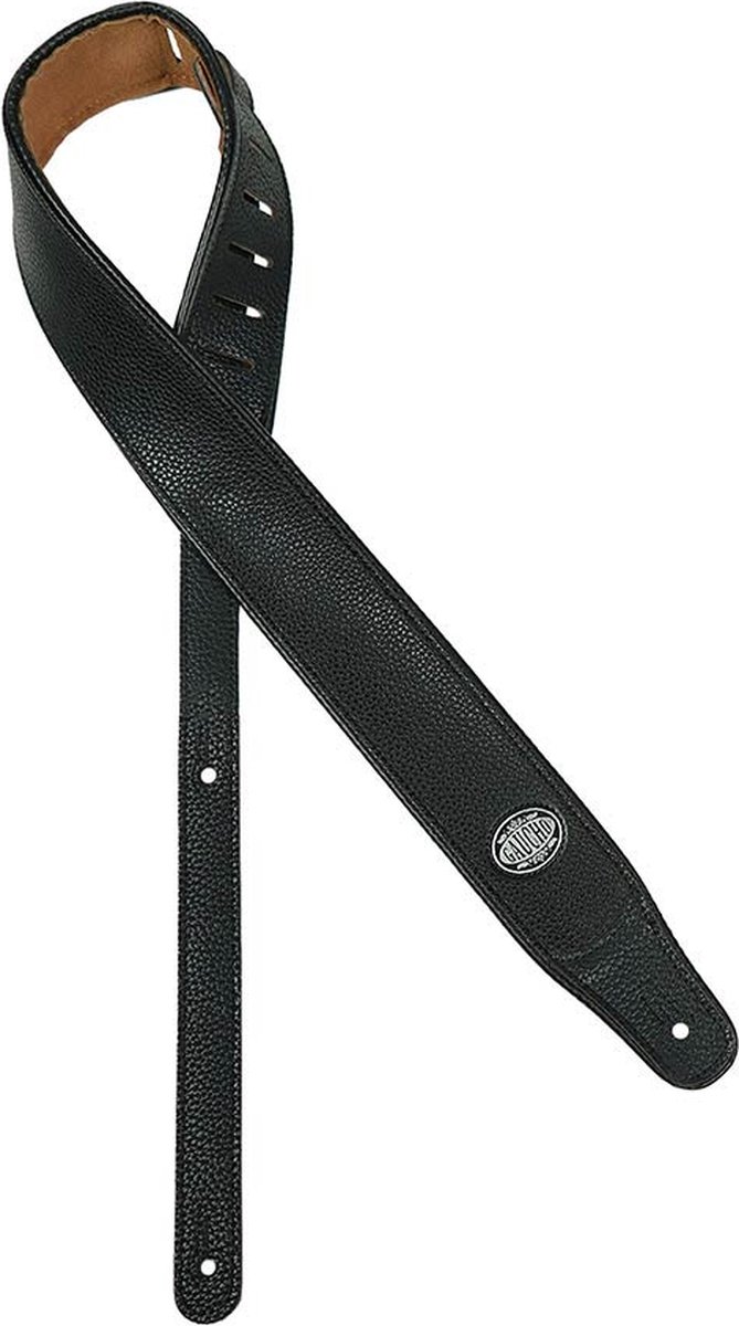 Gaucho GST-400-BK gitaarriem, zwart, zwarte achterzijde