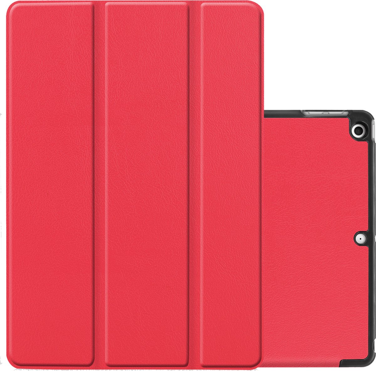 Hoes - Geschikt voor Apple iPad 7 (2019) - 10.2 inch - 7e Generatie - Dun & Stevig - Trifold Bookcase - Hard Cover - Hardcover Book Case - Tablet Hoesje - Rood