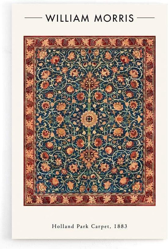 Walljar - William Morris - Holland Park Carpet - Muurdecoratie - Poster