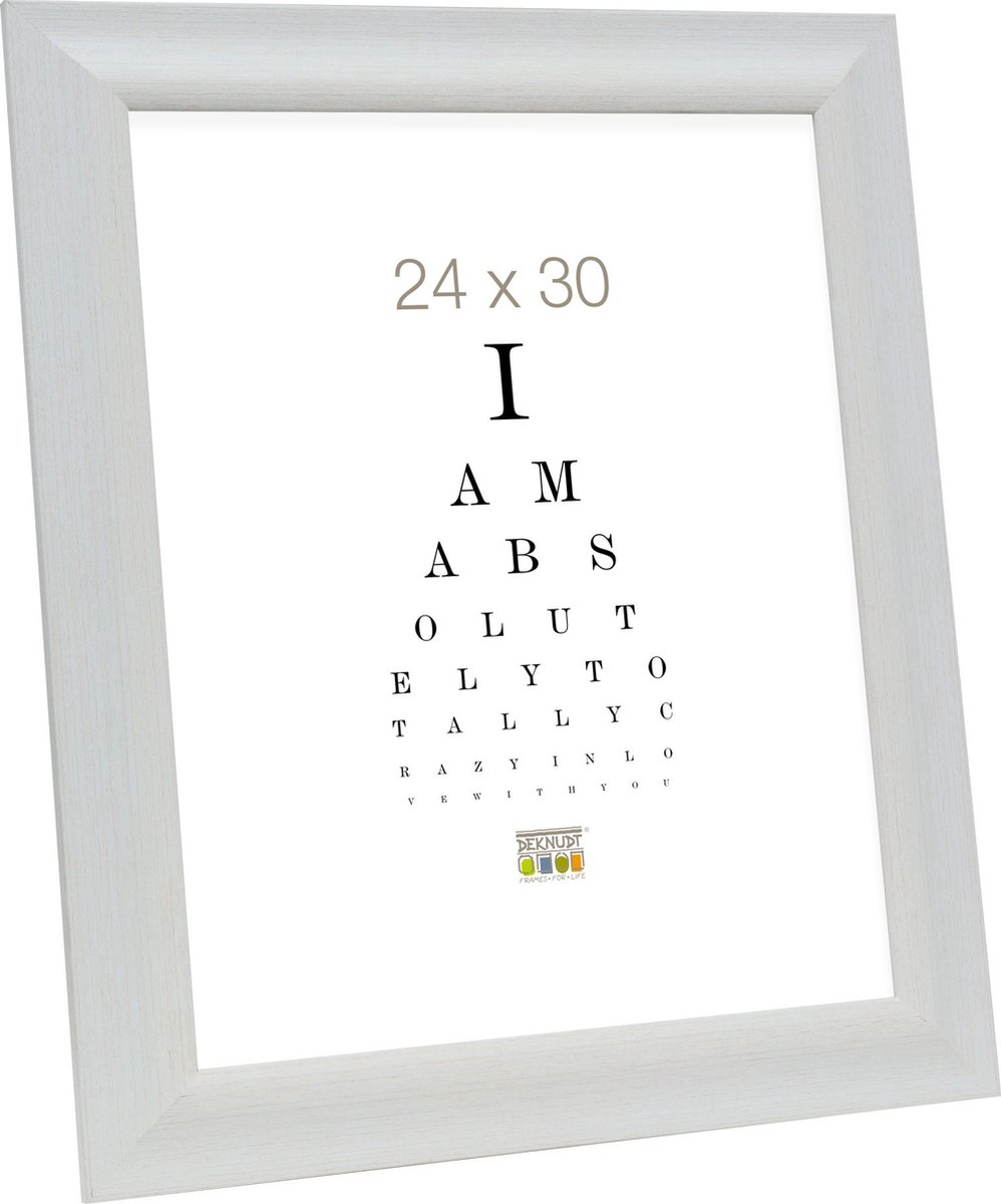 Deknudt Frames fotolijst S45MF1 - wit - houtstructuur - foto 24x30 cm