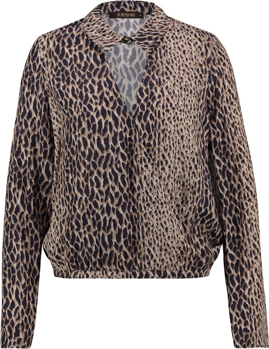 Supertrash - Top - Blouse Dames - Shirt - Lange Mouw - Panterprint - 34