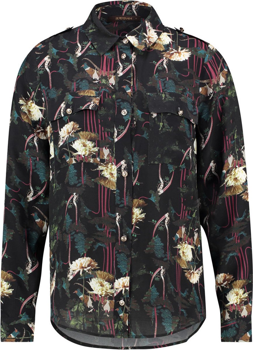 Supertrash - Top - Blouse Dames - Shirt - Lange Blouse Dames - Bloemenprint - 38