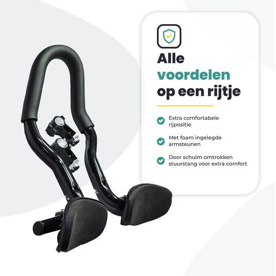 Voltano Verstelbaar Ligstuur Afgerond - Zwart - Aluminium - Opzetstuur / Tijdritstuur - 22,4 / 25,4 van Voltano — afbeelding 5