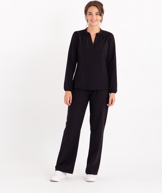 Top noir Je m'appelle - Femme - Tissu voyage - Taille XS - 6 tailles disponibles