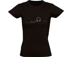 Koptelefoon met muzieknoten Dames T-shirt | muziek | instrumenten | zanger | dj | muziek luisteren | Zwart