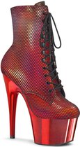 Pleaser - ADORE-1020HFN Plateau Laarzen, Paaldans schoenen - Paaldans schoenen - 35 Shoes - Rood