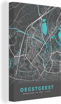 Tableau sur Toile Oegstgeest - Carte - Plan - Plan de Ville - 80x120 cm - Décoration murale