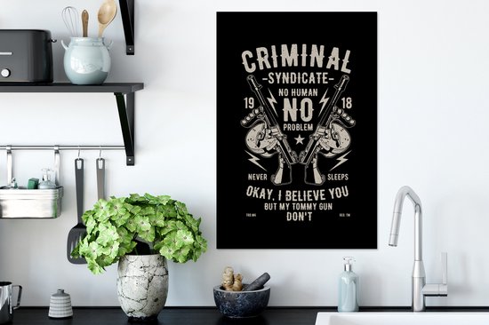 Cadre photo avec affiche - Mancave - Armes - Zwart - Vintage - 40x60 cm - Cadre pour affiche