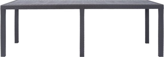 Table De Jardin Marron 220x90x72 Cm Plastique Aspect De Rotin