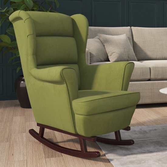 Rocking chair vidaXL Fauteuil à basculemet krukje velours geel