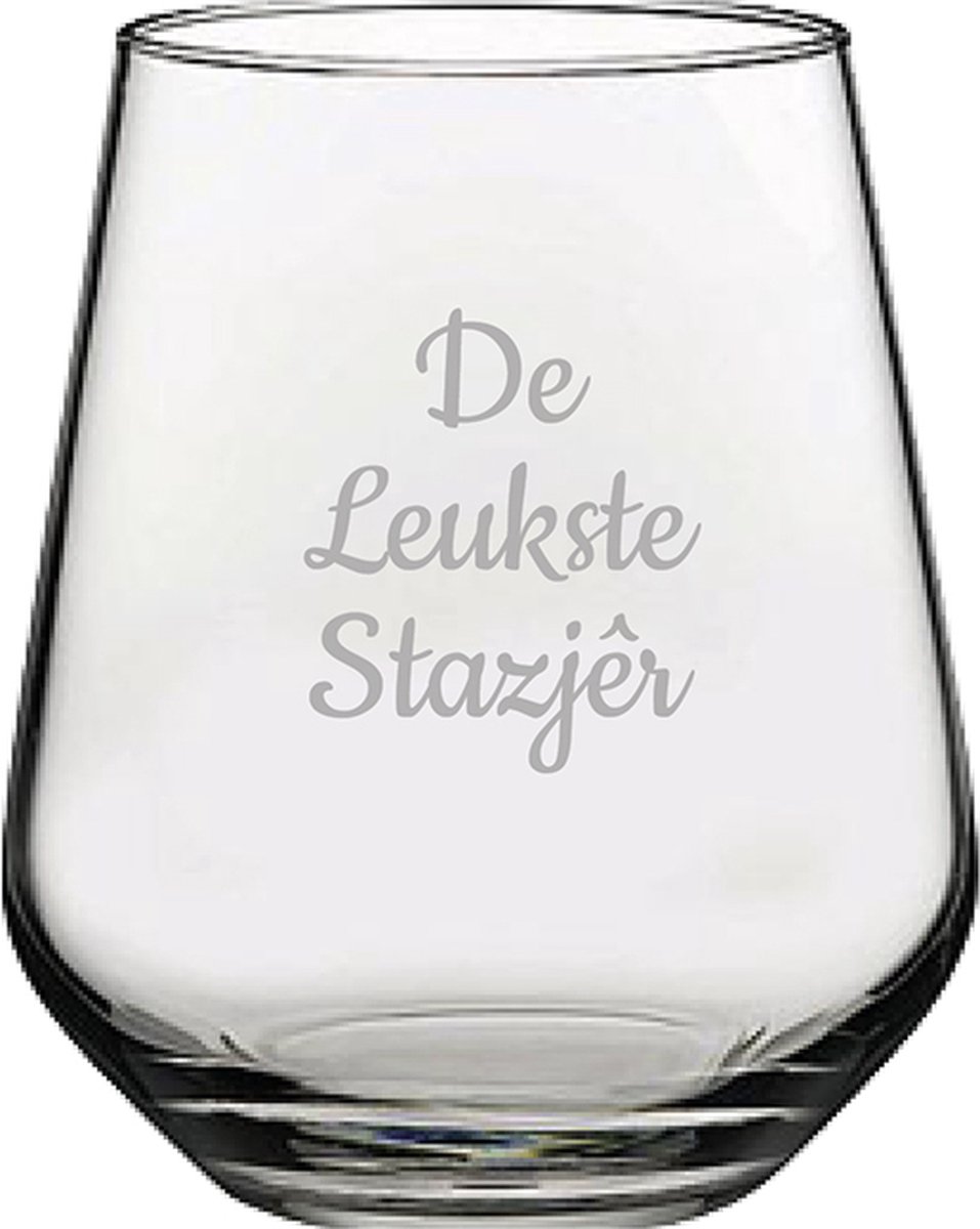 Gegraveerde Drinkglas 42,5cl De Leukste Stazjêr