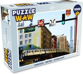 Puzzel Chicago - Metro - Stoplicht - Legpuzzel - Puzzel 1000 stukjes volwassenen