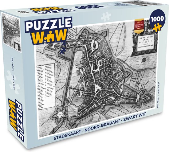 Puzzel Stadskaart - Noord-Brabant - Zwart Wit - Legpuzzel - Puzzel 1000  stukjes... | bol.com