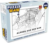 Puzzel Plattegrond - Alphen aan den Rijn - Nederland - Legpuzzel - Puzzel 1000 stukjes volwassenen - Stadskaart