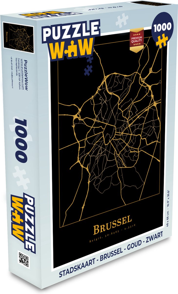 Puzzle Plan de la ville - Bruxelles - Or - Zwart - Puzzle - Puzzle 1000  pièces adultes... | bol.com