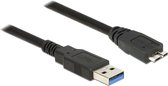 DeLock Kabel USB 3.0 Type-A male > USB 3.0 type Micro-B stekker 2,0 m zwart