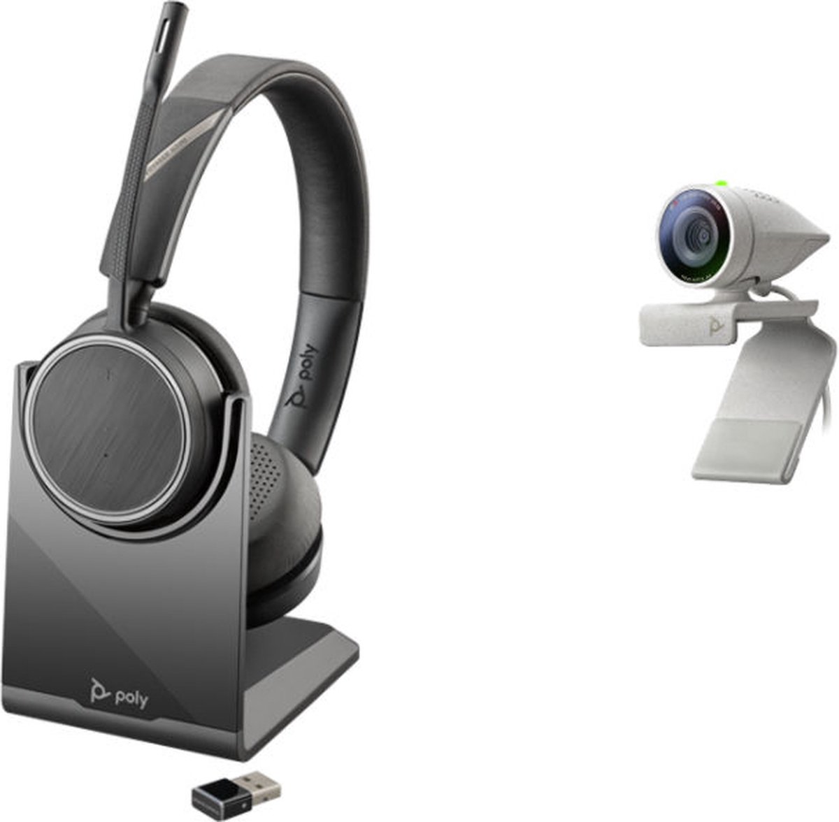 Poly Studio P5-kit met Voyager 4220 UC (Plantronics) – HD-videoconferentiecamera met 1080p – professionele webcam en draadloze stereo headsetkit