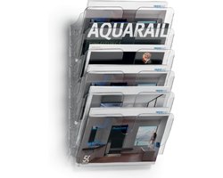 Acryl wandfolderhouder A4 liggend Modulair 6 vakken folderrek folderhouder voor aan de muur