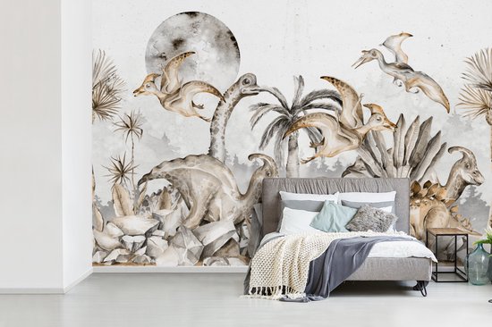 Papier Peint - Papiers Papier peint photo Dinosaurus - Décoration Jungle - Enfants - Largeur 360 cm x Hauteur 240 cm