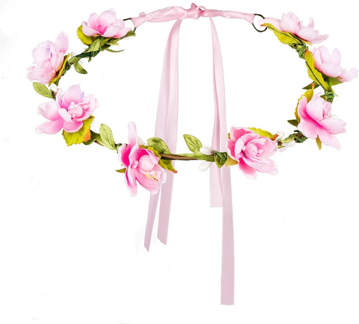 Boland - Hoofdband Mallorca Roze - Één maat - Volwassenen - Vrouwen - 60's & 70's - Hippie & Flower Power - Hawaii - Ibiza - Bohemian - Festival — afbeelding 2