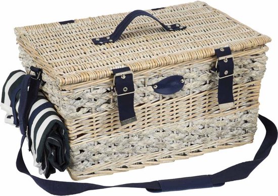 Picknickrugzakset voor 4 personen met geïsoleerde koeling en deken voor camping