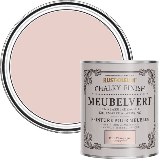 Foto: Rust oleum roze chalky finish meubelverf roze champagne 750ml