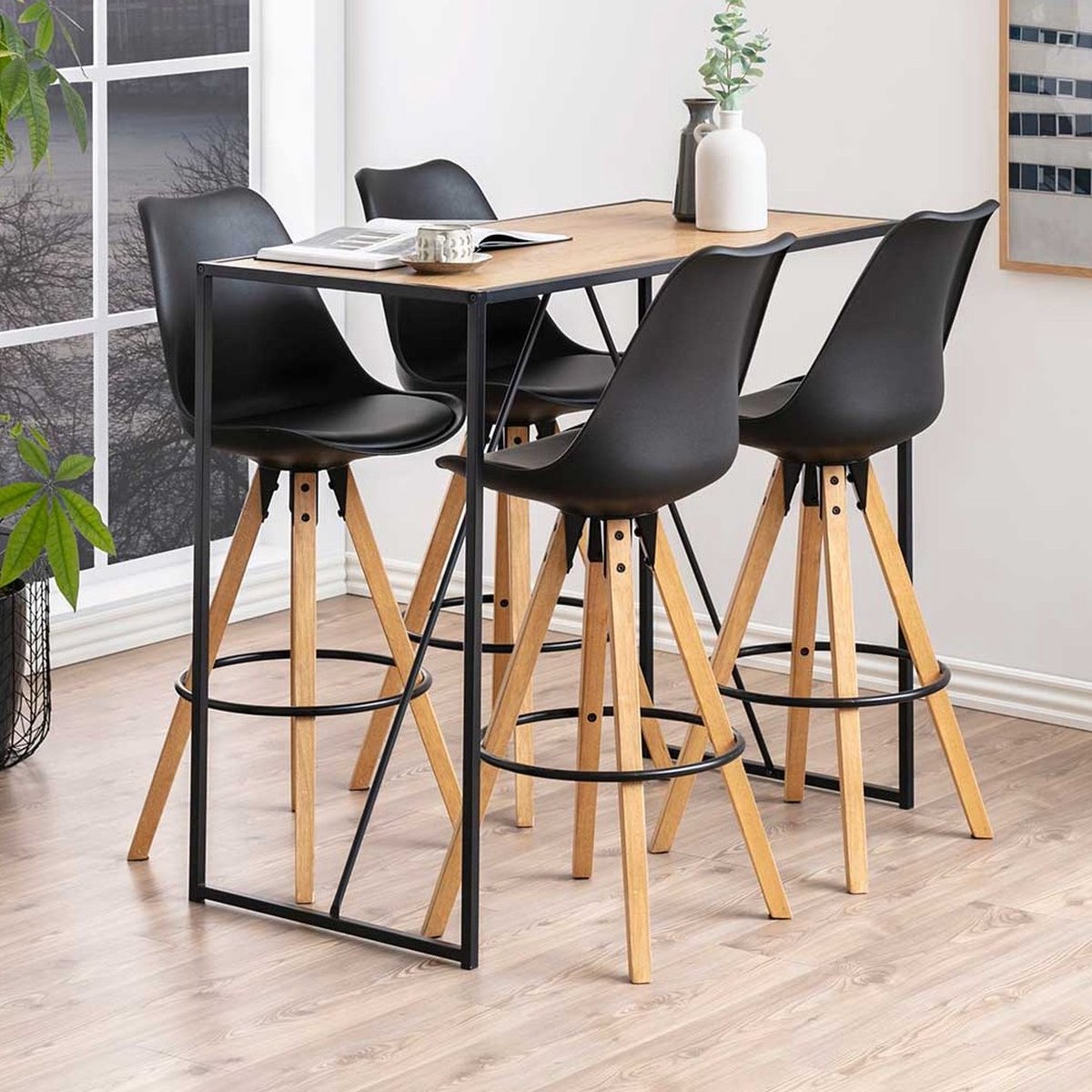 Bartafel Dover – metaal / eikdecor – 120cm x 60cm