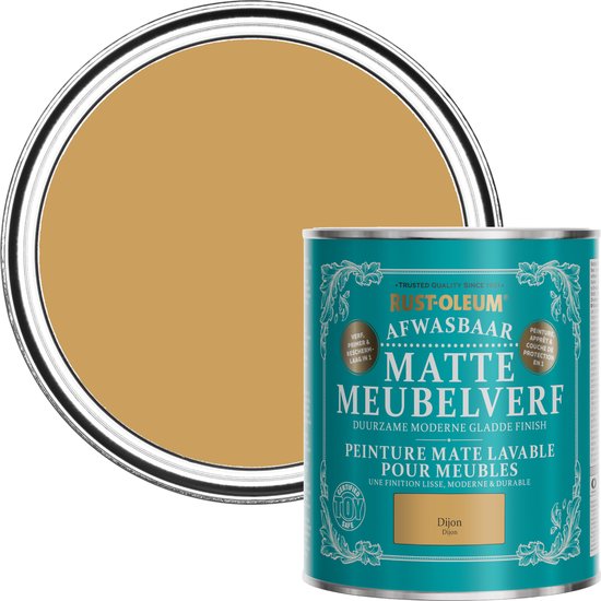 Rust-Oleum Geel Afwasbaar Matte Meubelverf - Dijon 750ml