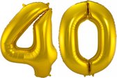 Ballon Cijfer 40 Jaar Goud Helium Ballonnen Verjaardag Versiering Cijfer Ballon Feest Versiering Met Rietje - 86Cm
