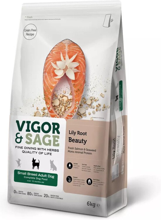 Vigor & Sage Hondenvoer Small Lilly Root Beauty 6 kg