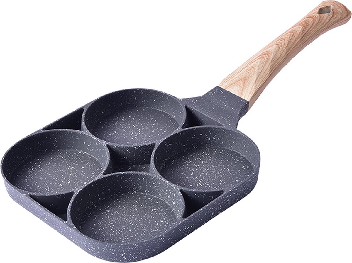 KitchenPrince 4-Delige Pannenkoekenpan - pannenkoeken maker - cakemaker - omeletpan - omeletmaker - eierpan - koekjes maker - 4-in-1 pannenset