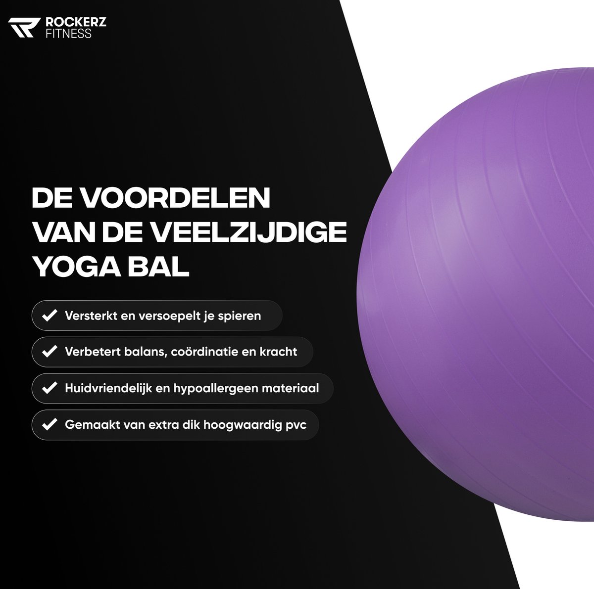 Rockerz Fitness® - Yoga bal inclusief pomp - Pilates bal - Fitness bal -...  | bol.com