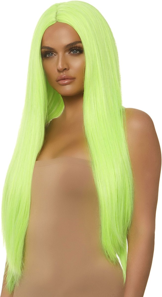 Long straight center part wig