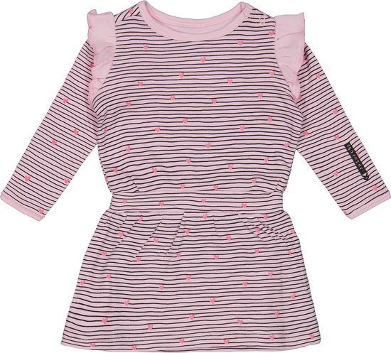 4PRESIDENT Meisjes jurk - Stripe AOP Pink - Maat 80 - Meisjes jurken