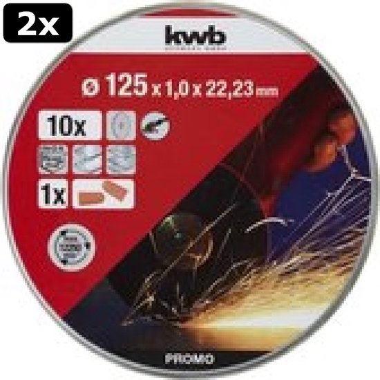 2x KWB - Doorslijpschijven Dun - voor metaal - 125x1mm - 10 stuks | bol.com