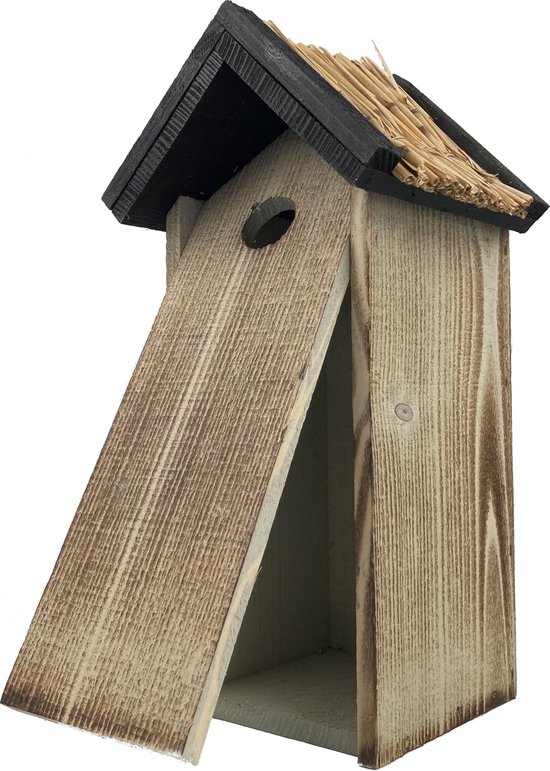 GARDEN SPIRIT Nichoir avec toit en paille Nichoir 17 x 17 x 35 cm