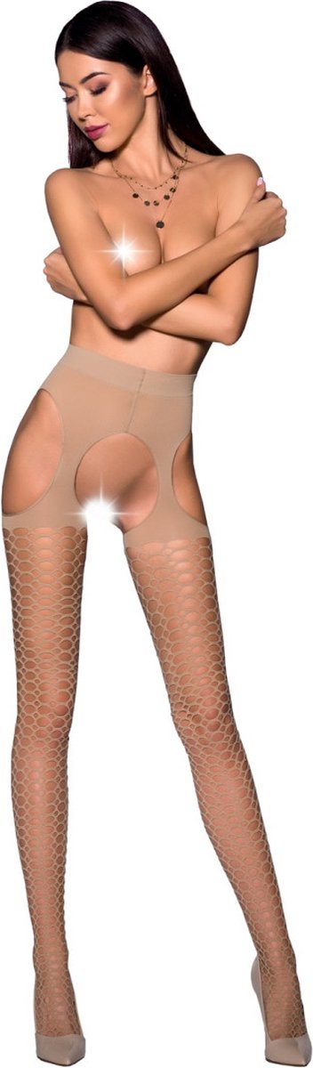 Passion - Jarretelles Panty Beige TIOPEN 004 Maat 1/2