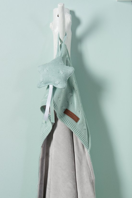 Baby's Only Gebreide wikkeldeken - Omslagdoek baby Cable - Chenille voering - Brique - 75x75 cm - Geschikt voor drie- en vijfpuntsgordel — afbeelding 3