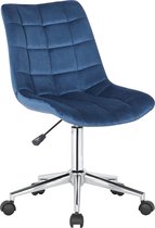 CLP Medford Bureaustoel - Ergonomisch - Zonder armleuningen - Voor volwassenen - Velvet - Fluweel - blauw