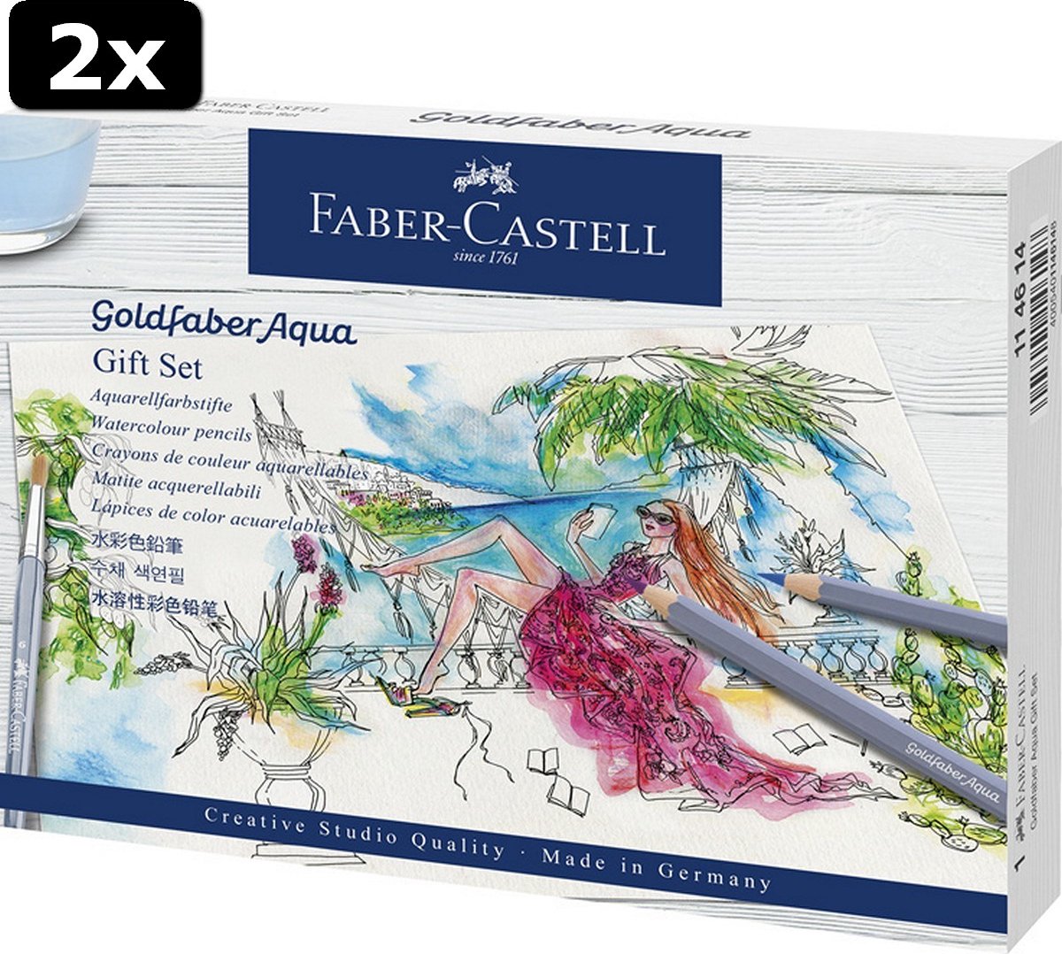 2x Faber Castell FC-114614 Kleurpotlood Faber-Castell Goldfaber Aqua Gift Set