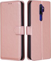 Bookcase Geschikt voor: Oppo A5 2020 / A9 2020 Rosé Goud - portemonnee hoesje - ZT Accessoires