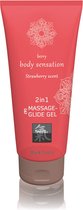 Shiatsu - Massage- & Glide Gel 2 in 1 - Aardbei - Waterbasis - Vrouwen - Mannen - Smaak - Condooms - Massage - Olie - Condooms - Pjur - Anaal - Siliconen - Erotisch